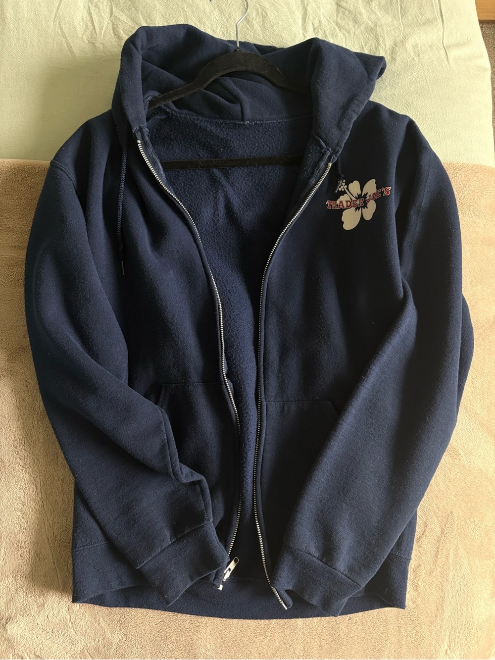 Blue Trader Joe’s zip up sweatshirt🌺